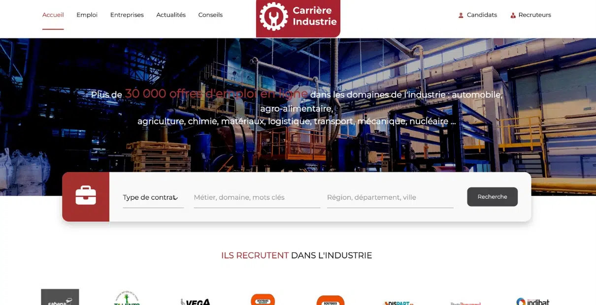 Carrière Industrie : un des meilleurs sites de recrutement dans l'industrie en 2024